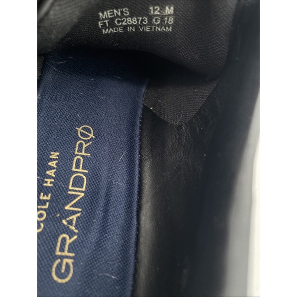 Cole Haan GrandPro Men's 12 M Low Top Sneakers Tennis Black Leather - Picture 10 of 12